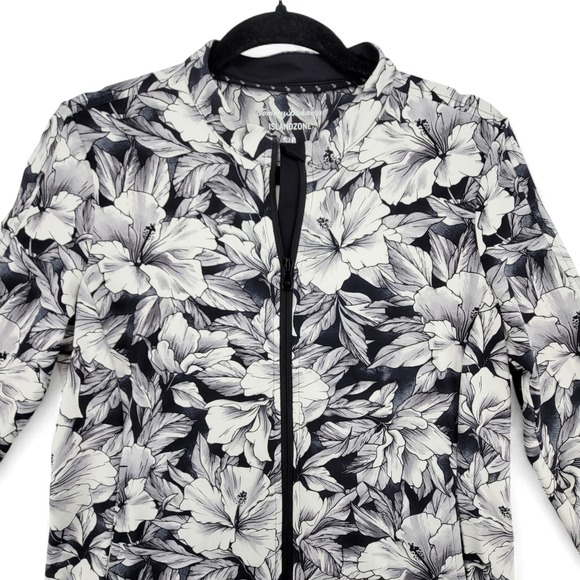 Tommy Bahama IslandZone Aubrey Lani Kai Bay Jacket Small Black Floral Activewear